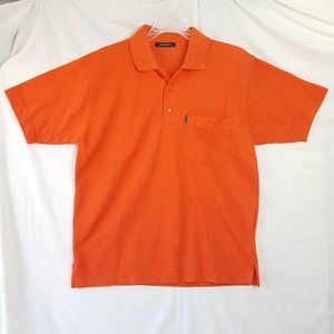 Men's Vintage Burton Knit Pocket Polo Shirt Size XL Orange Short Sleeve 90s